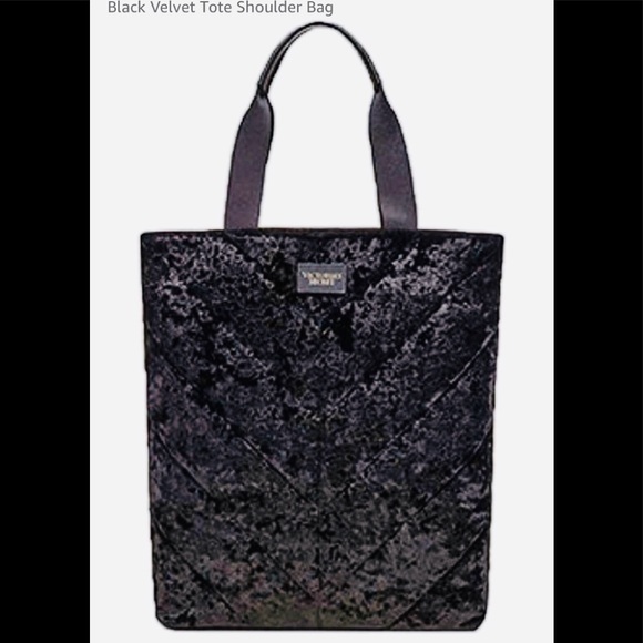 Victorias Secret Chevron Crushed Velvet Tote new without tags quilted - Picture 2 of 8